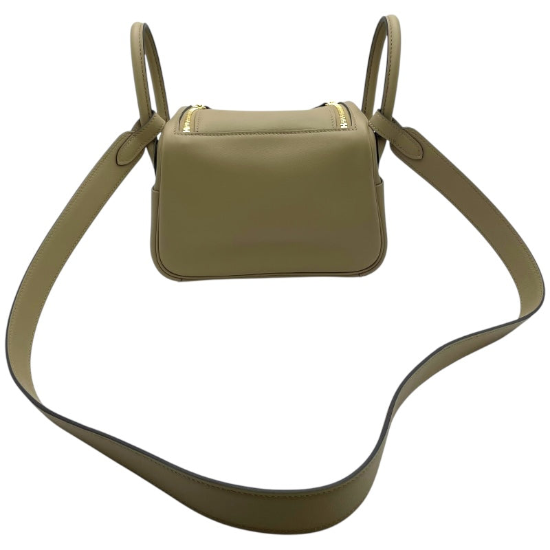 エルメス HERMES リンディミニ ヴェルソ K刻 ベージュマルファ/グリミスティ GD金具 スイフト レディース ショルダーバッグ