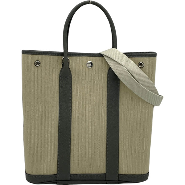 エルメス HERMES ガーデンファイルPM U刻 ベージュ・グリメイヤー SV金具 トワルミリタリー レディース ショルダーバッグ