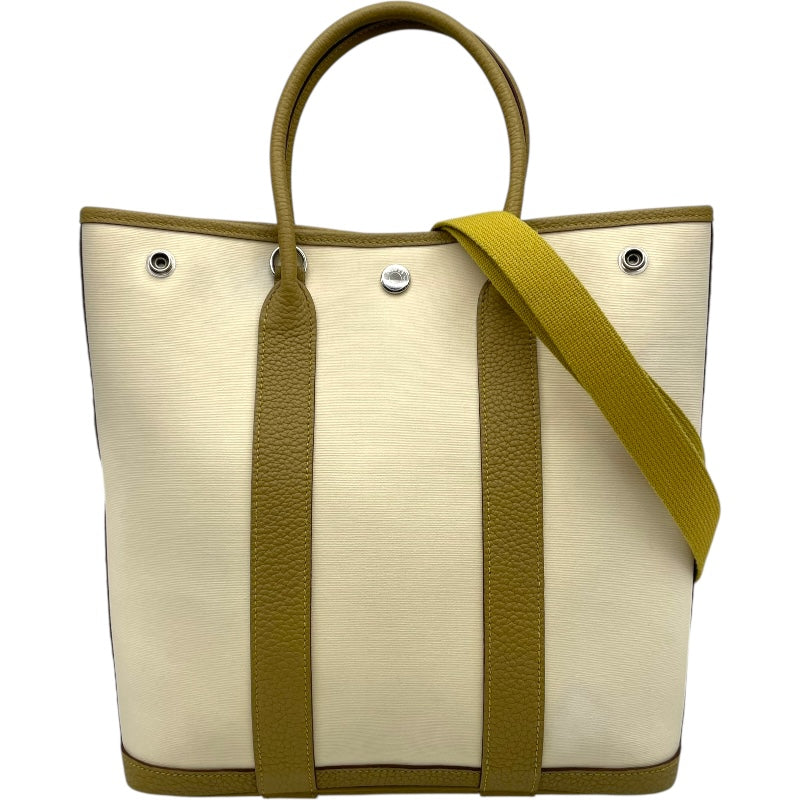 エルメス HERMES ガーデンファイルPM Z刻 カルダモン/アイボリー SV金具 トワルミリタリー・ネゴンダ レディース ショルダーバッグ