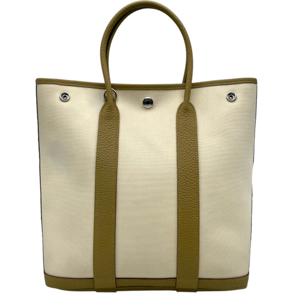 エルメス HERMES ガーデンファイルPM Z刻 カルダモン/アイボリー SV金具 トワルミリタリー・ネゴンダ レディース ショルダーバッグ