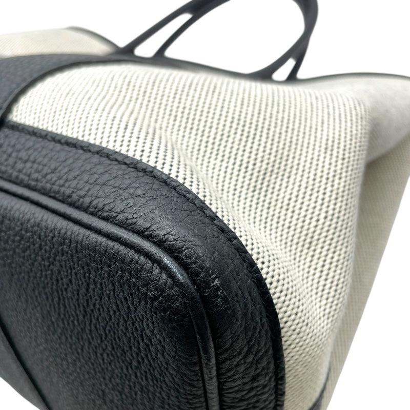 エルメス HERMES ガーデンパーティPM Z刻 ブラック SV金具 トワル レディース トートバッグ