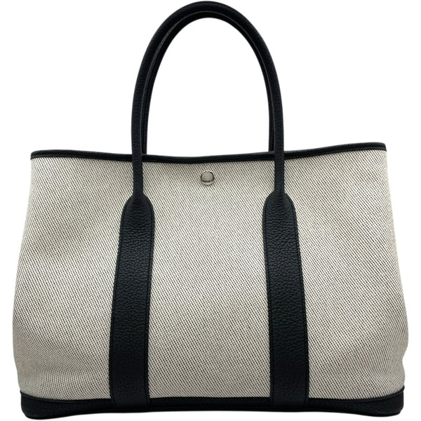 エルメス HERMES ガーデンパーティPM Z刻 ブラック SV金具 トワル レディース トートバッグ