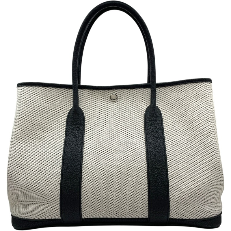 エルメス HERMES ガーデンパーティPM Z刻 ブラック SV金具 トワル レディース トートバッグ