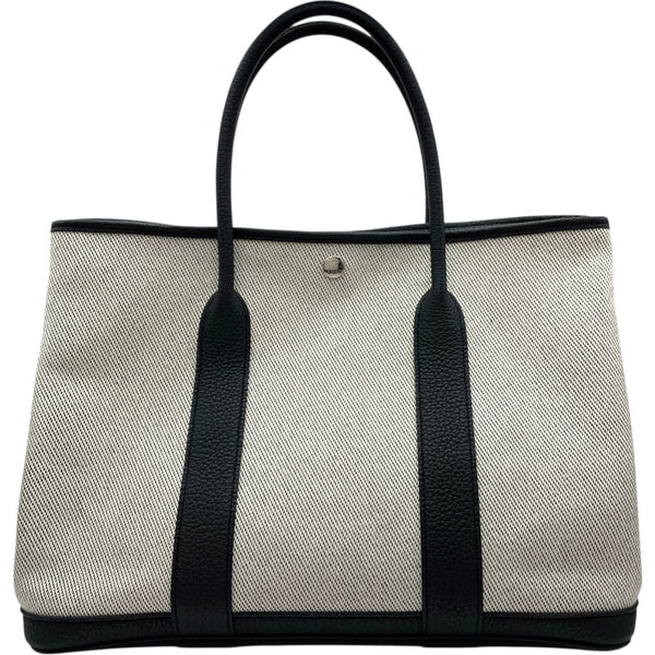 エルメス HERMES ガーデンパーティPM Z刻 ブラック SV金具 トワル レディース トートバッグ