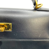 エルメス HERMES ケリー28 外縫い □D刻 ブラック GD金具 ボックスカーフ レディース ショルダーバッグ