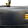 エルメス HERMES ケリー28 外縫い □D刻 ブラック GD金具 ボックスカーフ レディース ショルダーバッグ