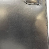 エルメス HERMES ケリー28 外縫い □D刻 ブラック GD金具 ボックスカーフ レディース ショルダーバッグ