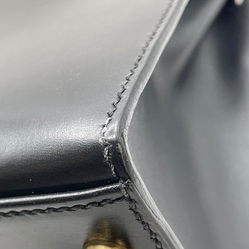 エルメス HERMES ケリー28 外縫い □D刻 ブラック GD金具 ボックスカーフ レディース ショルダーバッグ