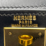 エルメス HERMES ケリー28 外縫い □D刻 ブラック GD金具 ボックスカーフ レディース ショルダーバッグ