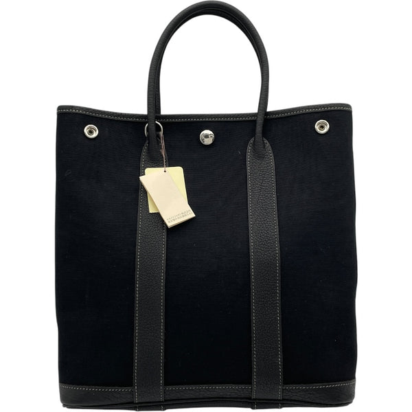 エルメス HERMES ガーデンファイルPM □C刻 ブラック SV金具 トワル レディース ハンドバッグ