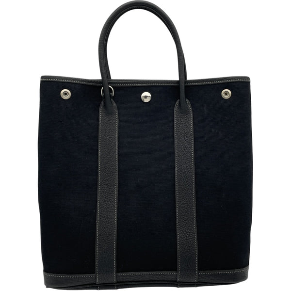 エルメス HERMES ガーデンファイルPM □C刻 ブラック SV金具 トワル レディース ハンドバッグ
