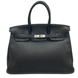エルメス HERMES バーキン35 □Q刻 ブラック SV金具 トゴ レディース ハンドバッグ