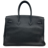 エルメス HERMES バーキン35 □Q刻 ブラック SV金具 トゴ レディース ハンドバッグ