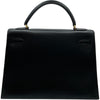 エルメス HERMES ケリー32 外縫い 〇T刻印（1990年製） ブラック　ゴールド金具 アルデンヌ レディース ショルダーバッグ