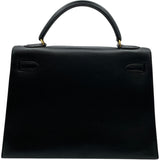 エルメス HERMES ケリー32 外縫い 〇T刻印（1990年製） ブラック　ゴールド金具 アルデンヌ レディース ショルダーバッグ