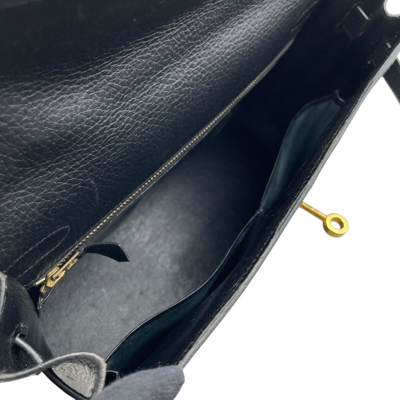エルメス HERMES ケリー32 外縫い 〇T刻印（1990年製） ブラック　ゴールド金具 アルデンヌ レディース ショルダーバッグ