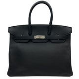 エルメス HERMES バーキン35 □P刻 ブラック SV金具 トリヨン レディース ハンドバッグ