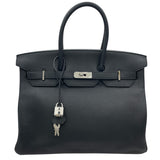 エルメス HERMES バーキン35 □P刻 ブラック SV金具 トリヨン レディース ハンドバッグ