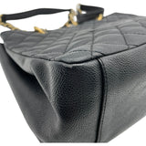 シャネル CHANEL GST チェーントートバッグ A5099512番台 ブラック ゴールド金具 キャビアスキン レディース トートバッグ