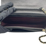 シャネル CHANEL マトラッセチェーンウォレット A33814 18番台 ブラック GD金具 キャビア レディース ショルダーバッグ