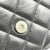 シャネル CHANEL マトラッセ チェーンウォレット AP0250 ブラック　シルバー金具 キャビアスキン レディース ショルダーバッグ