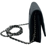 シャネル CHANEL マトラッセ チェーンウォレット AP0250 ブラック　シルバー金具 キャビアスキン レディース ショルダーバッグ