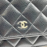 シャネル CHANEL マトラッセ チェーンウォレット AP0250 ブラック　シルバー金具 キャビアスキン レディース ショルダーバッグ