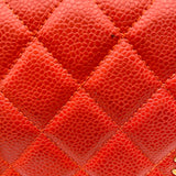 シャネル CHANEL マトラッセ チェーンウォレット A33814 20番台 オレンジ GD金具 キャビア レディース ショルダーバッグ