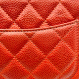 シャネル CHANEL マトラッセ チェーンウォレット A33814 20番台 オレンジ GD金具 キャビア レディース ショルダーバッグ