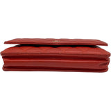 シャネル CHANEL マトラッセ チェーンウォレット A33814 20番台 オレンジ GD金具 キャビア レディース ショルダーバッグ