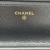 シャネル CHANEL マトラッセ チェーンウォレット AP0250 ブラック GD金具 キャビア レディース ショルダーバッグ