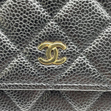 シャネル CHANEL マトラッセ チェーンウォレット AP0250 ブラック GD金具 キャビア レディース ショルダーバッグ