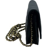 シャネル CHANEL マトラッセ チェーンウォレット A33814 21番台 ブラック GD金具 キャビア レディース ショルダーバッグ