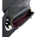 シャネル CHANEL マトラッセ チェーンウォレット A33814 21番台 ブラック GD金具 キャビア レディース ショルダーバッグ