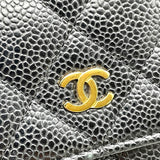 シャネル CHANEL マトラッセ チェーンウォレット A33814 21番台 ブラック GD金具 キャビア レディース ショルダーバッグ