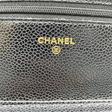 シャネル CHANEL マトラッセ チェーンウォレット A33814 21番台 ブラック GD金具 キャビア レディース ショルダーバッグ