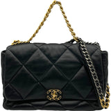 シャネル CHANEL CHANEL19 マキシ AS1162 ブラック　ゴールド/シルバー金具 ラムスキン レディース ショルダーバッグ