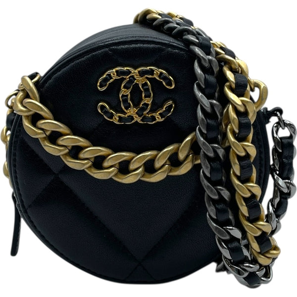 シャネル CHANEL CHANEL19ラウンド チェーンショルダー AP0945 29番台 ブラック GD・SV金具 ラム レディース ショルダーバッグ シャネル CHANEL CHANEL19ラウンド チェーンショルダー AP0945 29番台
