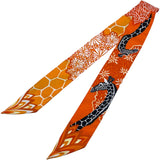 エルメス HERMES ツイリー THE THREE GRADES オレンジ シルク レディース スカーフ