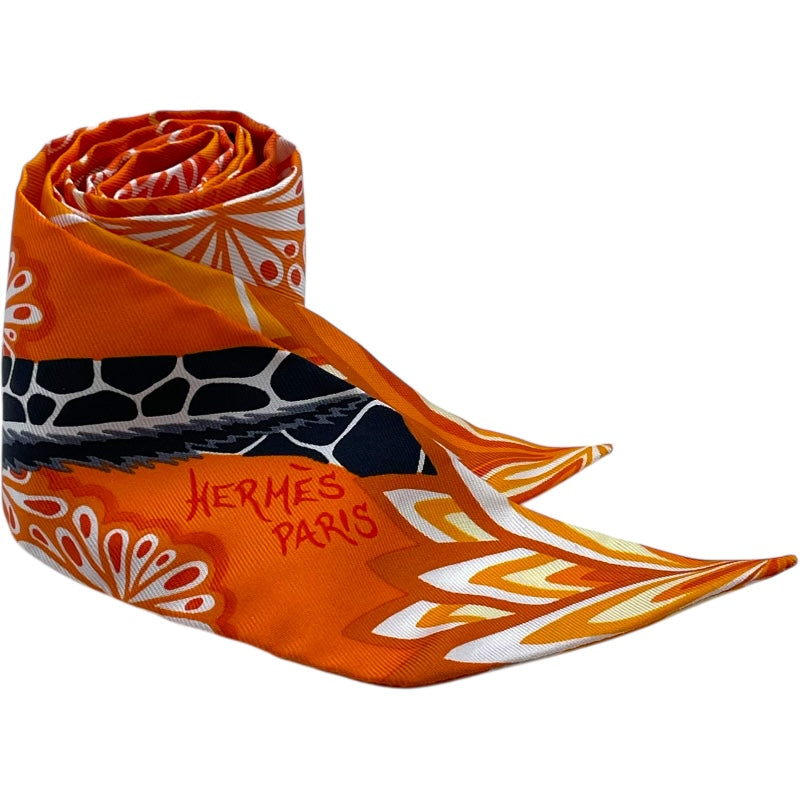 エルメス HERMES ツイリー THE THREE GRADES オレンジ シルク レディース スカーフ