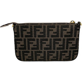 フェンディ FENDI FFバケット スリム クラッチ 8BS073 ブラウン キャンバス レディース ショルダーバッグ