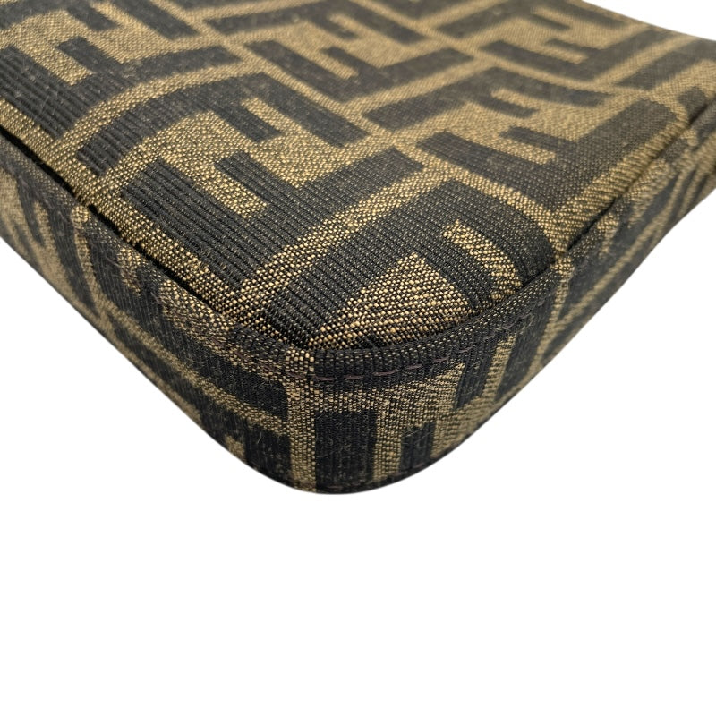 フェンディ FENDI FFバケット スリム クラッチ 8BS073 ブラウン キャンバス レディース ショルダーバッグ フェンディ FENDI FFバケット スリム クラッチ 8BS073 ブラウン