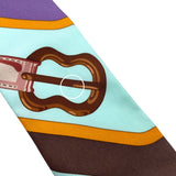 エルメス HERMES ツイリー COACHING ブラウン シルク レディース スカーフ