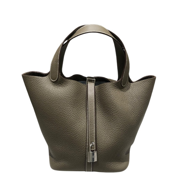 エルメス HERMES ピコタンロックMM K刻 エトゥープ　SV金具 トリヨン レディース ハンドバッグ