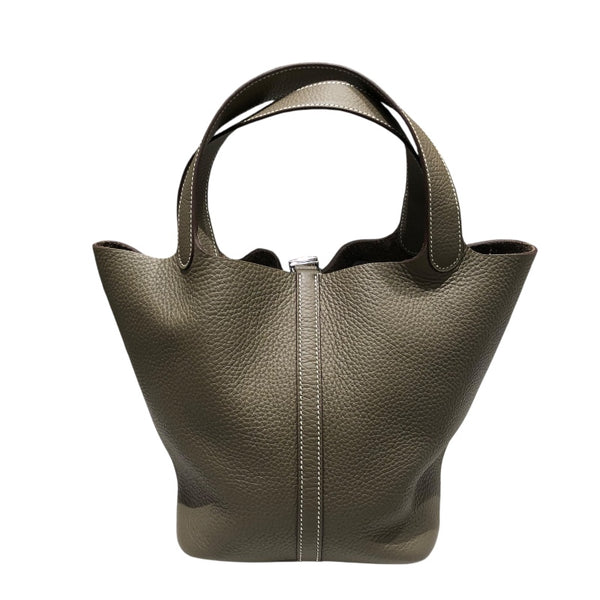 エルメス HERMES ピコタンロックMM K刻 エトゥープ　SV金具 トリヨン レディース ハンドバッグ