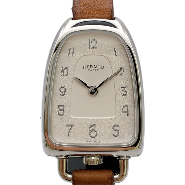 エルメス HERMES ギャロップ GA1.110 ホワイト ステンレススチール レディース 腕時計