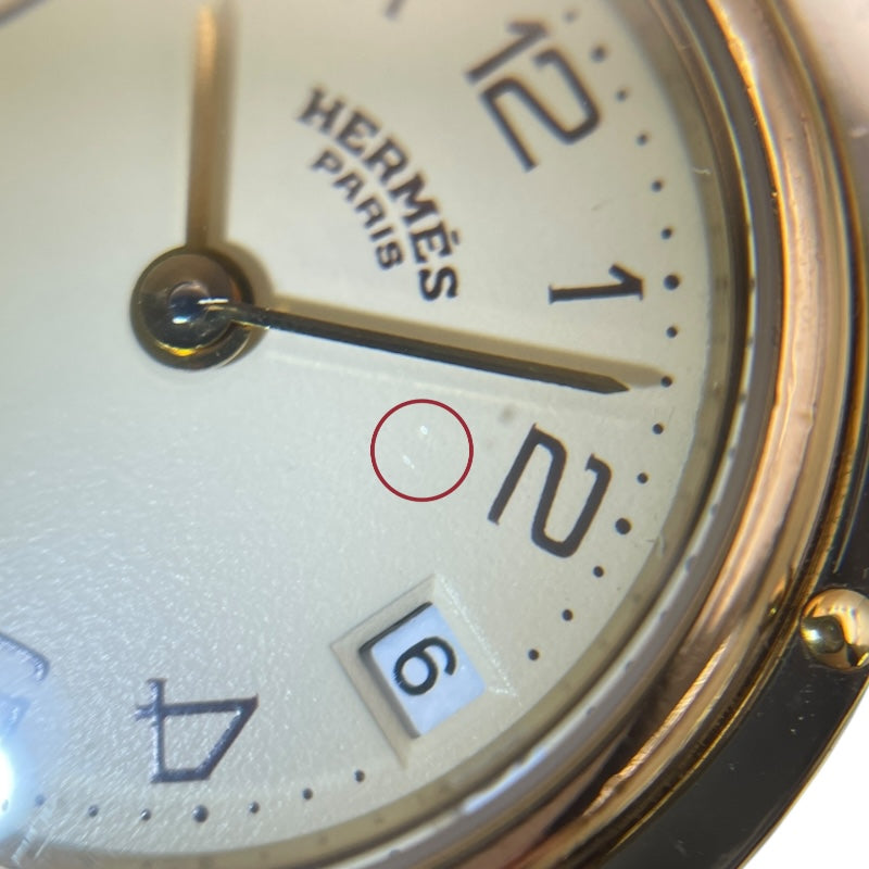 エルメス HERMES クリッパー ベージュ GP/SS クオーツ レディース 腕時計