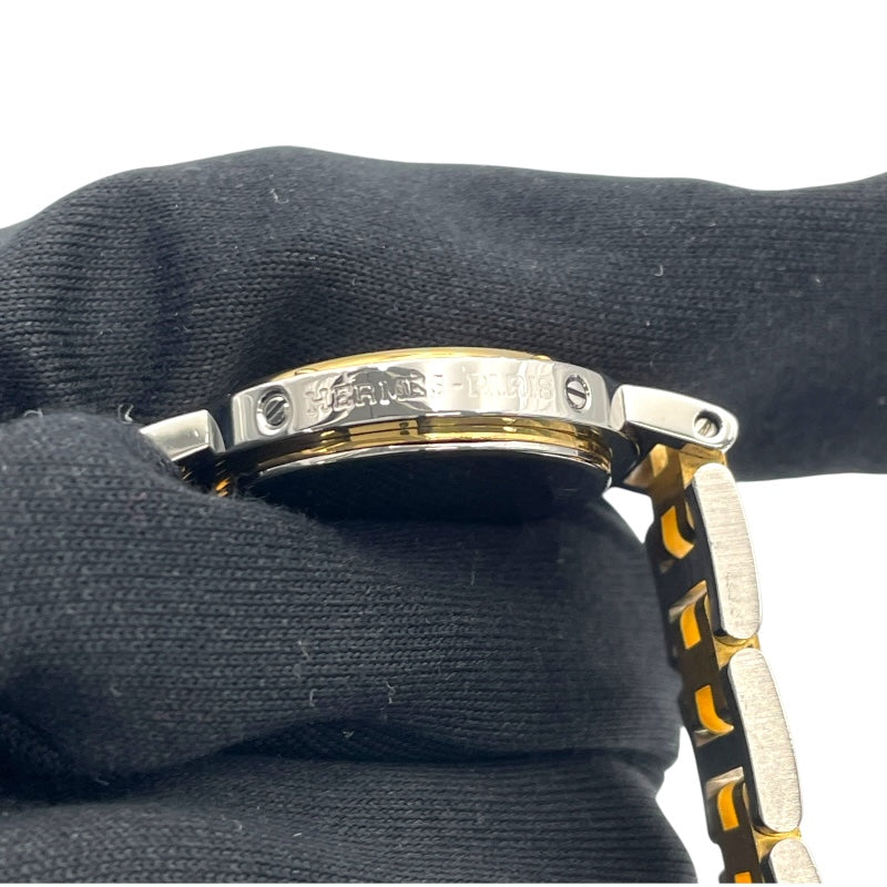 エルメス HERMES クリッパー ベージュ GP/SS クオーツ レディース 腕時計