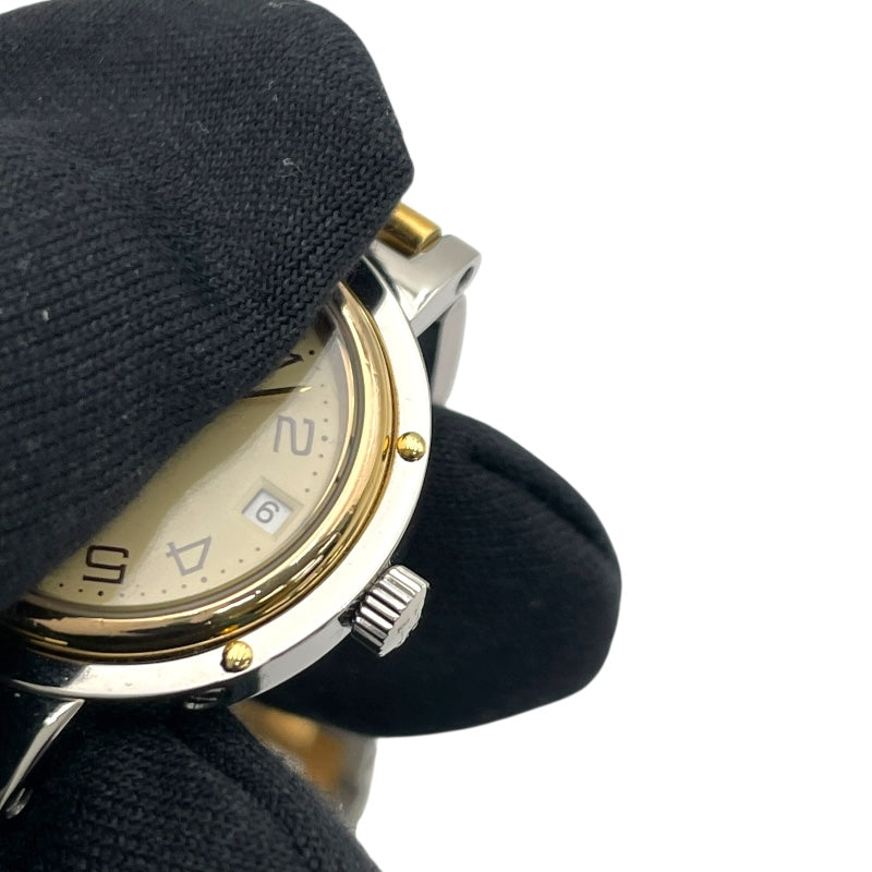 エルメス HERMES クリッパー ベージュ GP/SS クオーツ レディース 腕時計