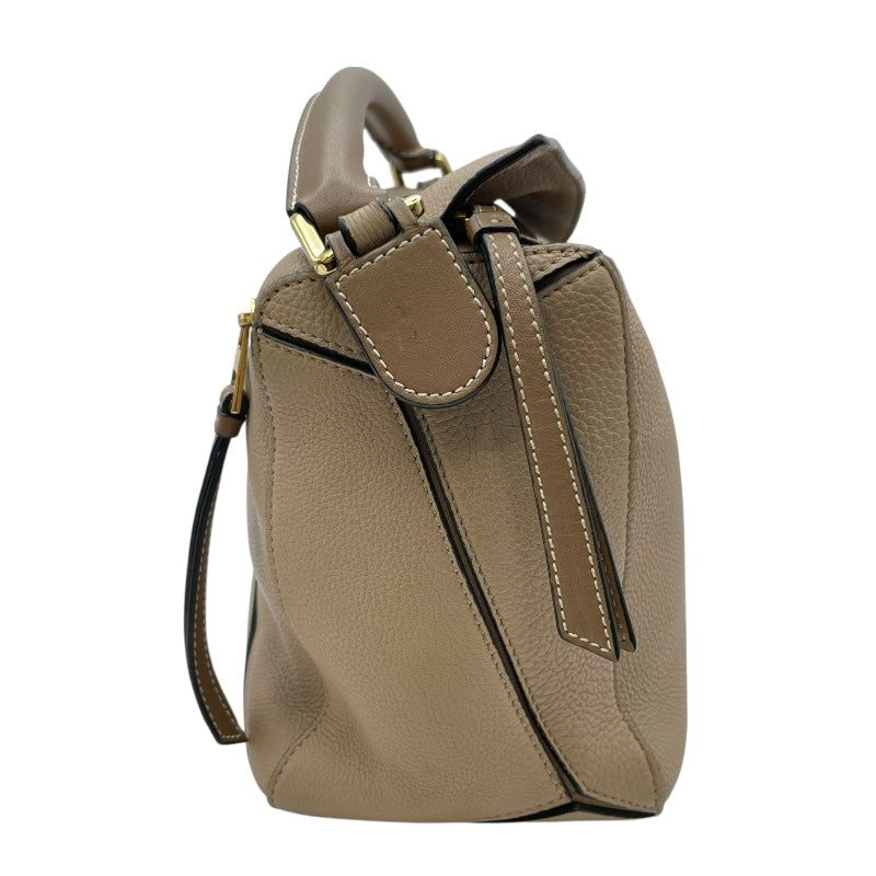 ロエベ LOEWE パズルバッグミディアム ベージュ GD金具 レザー